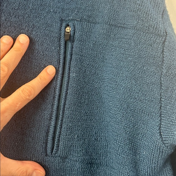 Ibex Men's Deep Blue Zip-Up Sweater - Picture 4 of 9